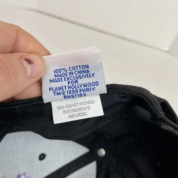 Vintage Planet Hollywood Las Vegas Hat, Adjustable Hook And Loop, Black - Picture 7 of 9